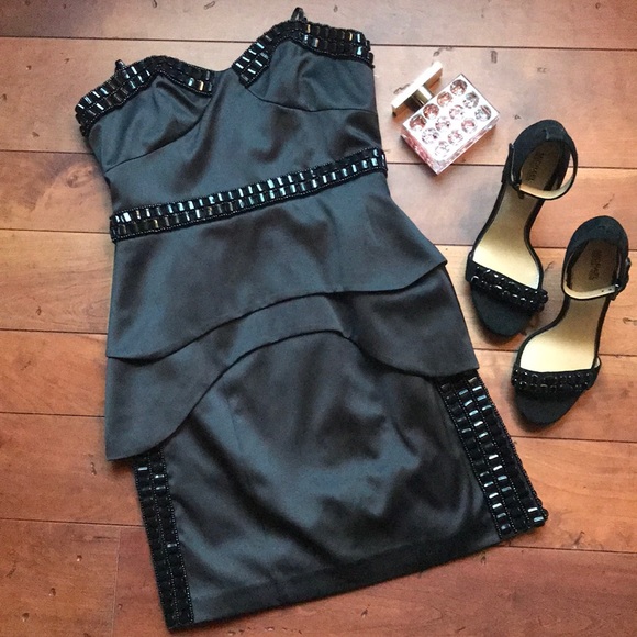 Strapless Beaded Mini Dress - Picture 2 of 3